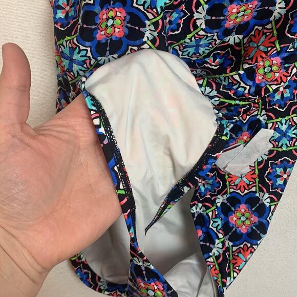 La Blanca womens 14 large one piece swimsuit bathing multicolor halter padded sl - Picture 6 of 10